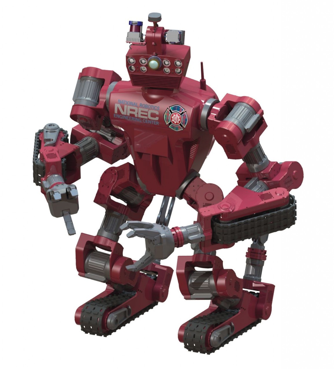 At 5 feet 2 inches tall and 400 pounds, this bot, called CHIMP, rolls on treads for extra stability. It can turn valves and operate power tools. CHIMP robot
